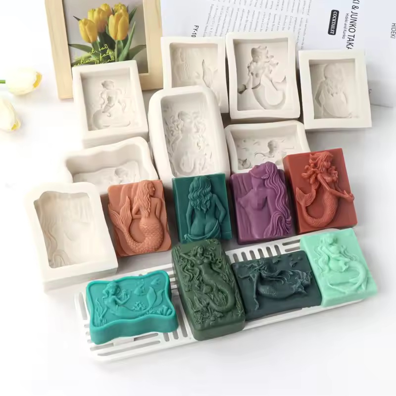 Candle Making Supplies Kit - Prostokątna forma silikonowa 3D w stylu