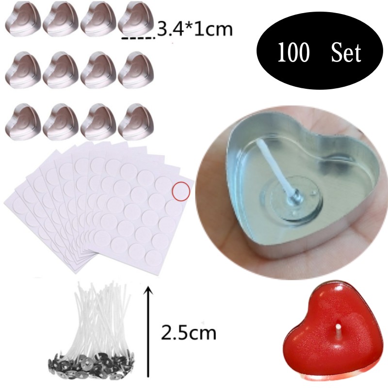 100 zestawów w kształcie serca – Candle Supplies Jars recenzja i cena
